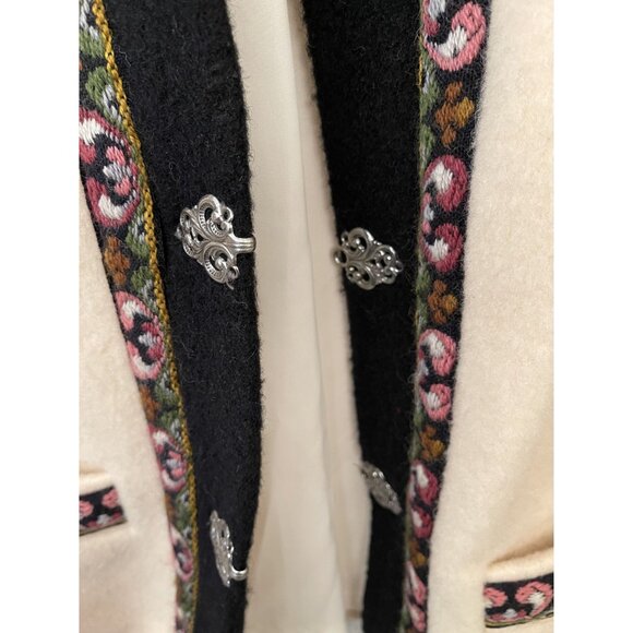 A.S. Evebofoss Norway Vintage Pure New Wool Jacket Coat Silver Clasps Women's 40 - Picture 6 of 16